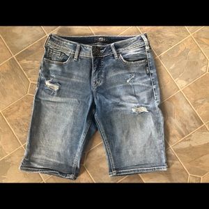 Silver Suki Bermuda Jean Shorts